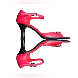 Alex Marie Peep Toe Ankle Strap Red Heels Size 7 M